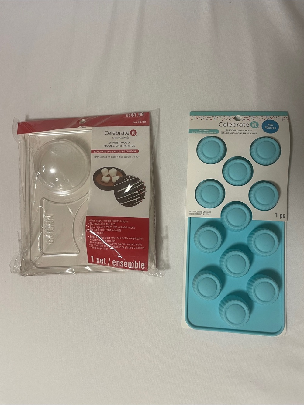 Celebrate It Silicone Candy Mold & Chocolate Mold Set - Light Blue & Clear